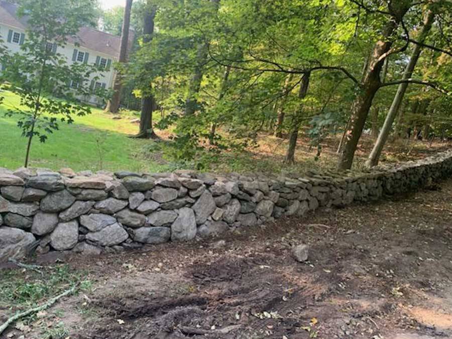 Installation of Stone Wall | A-Z Landscaping